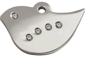 Red Dingo Bird Diamante Dog Tag