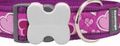 Red Dingo Breezy Love Dog collar fully adjustable with grey buckle bone clasp
