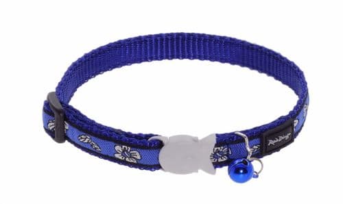 Red Dingo Cat collar Hibiscus