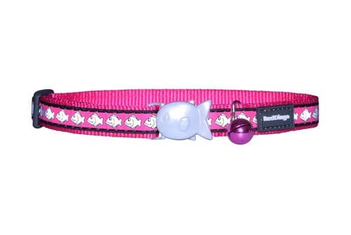 Red Dingo Cat Collar Reflective Hot Pink