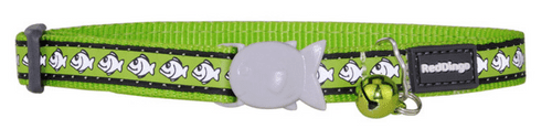 Red Dingo Cat Collar Reflective Lime Green