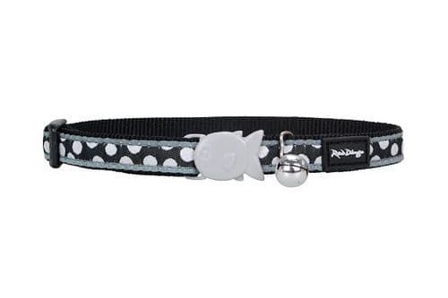 Red Dingo Cat collar White Spots on Black