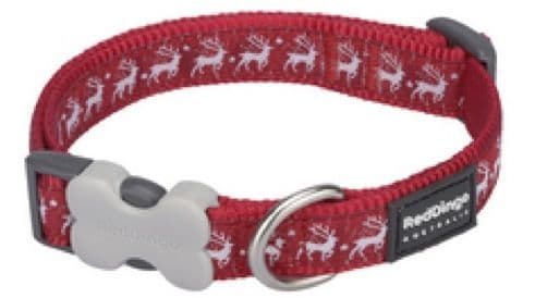Red Dingo Christmas Dog Collar Reindeer