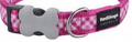 Red Dingo dog collar Gingham hot pink