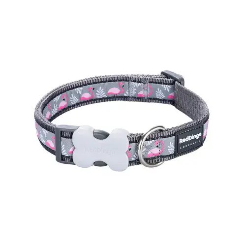 Red Dingo Dog Collar Grey Flamingo