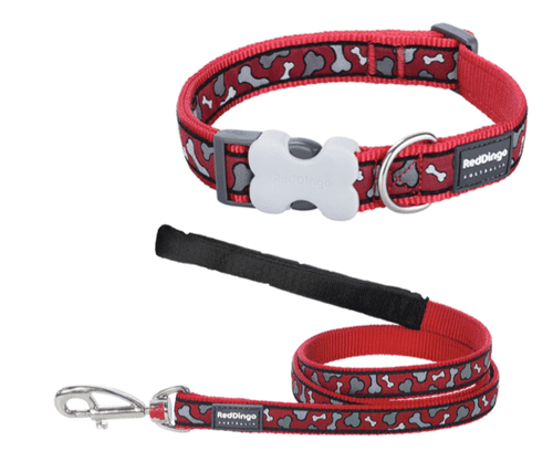 Red Dingo Dog Collar & Lead - Sale Set - Bonarama Red Small