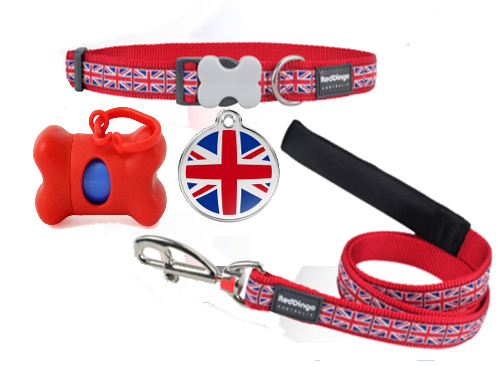 Red Dingo Dog collar Union Jack