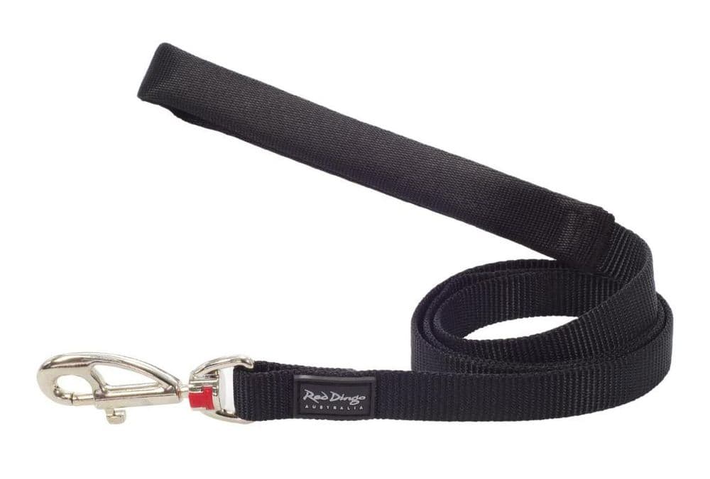 Dog Lead Red Dingo Reflective Black (2 x 120 cm)