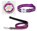 Red Dingo Dog Lead Daisy Chain Purple