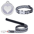 Red Dingo Dog Lead Grey and White Stars
