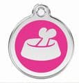 Red Dingo Dog Tag bone in bowl
