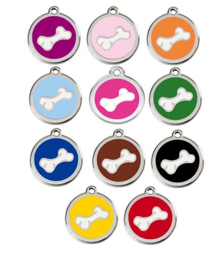 Red Dingo Dog Tag Bone shaded