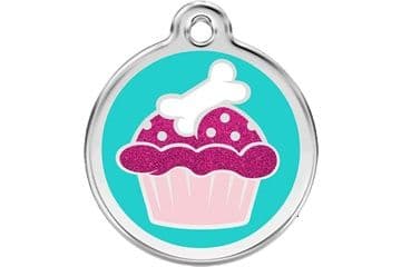 Red Dingo Dog Tag Glitter Cupcake