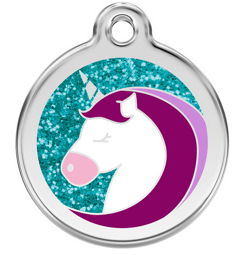 Red Dingo Dog Tag Glitter Unicorn
