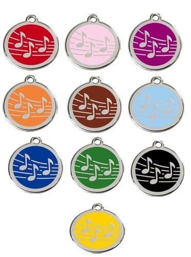 Red Dingo Dog Tag Music notes