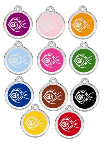 Red Dingo Dog Tag Tribal fish