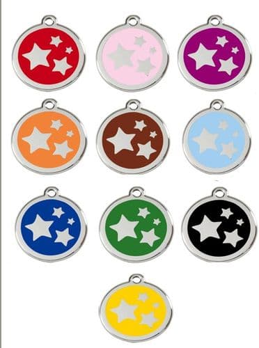 Red Dingo Dog Tag with Stars