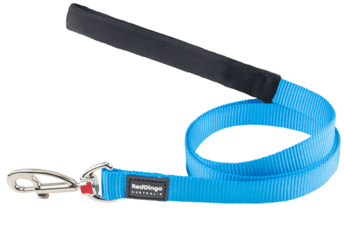 Red Dingo Plain Turquoise Dog Lead