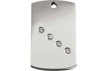 Red Dingo Rectangle Diamante Dog Tag