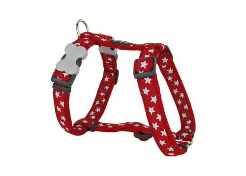 Red Dingo Red and white star Dog harness