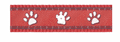 Red Dingo orange paw print dog lead
