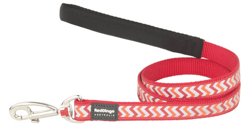 Red Dingo Reflective Ziggy Dog Lead Red