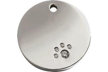 Red Dingo Round Diamante Dog Tag