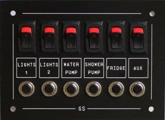 Marine 6way Switch circuit breaker control panel 12volt dc Boat campervan