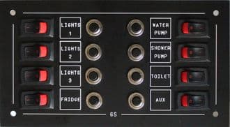 Marine 8way Switch circuit breaker control panel  12volt dc  Boat  campervan