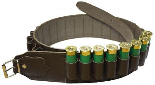 Bisley Brown Leather Cartridge Belt - 12G Loop