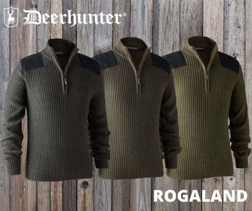 Deerhunter Rogaland Knit with Zip Neck (GREY ONLY)