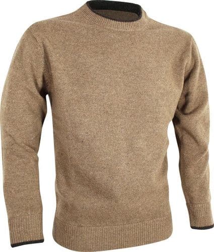 Jack Pyke Ashcombe 100% Lambswool Crewknit: Barley