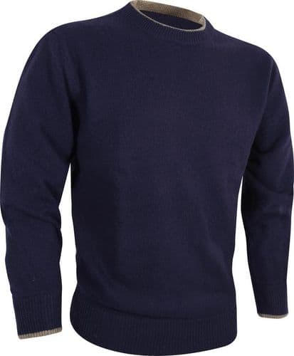 Jack Pyke Ashcombe 100% Lambswool Crewknit: Navy