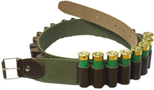 Leather & Webbing Cartridge Belt: 12G Pockets