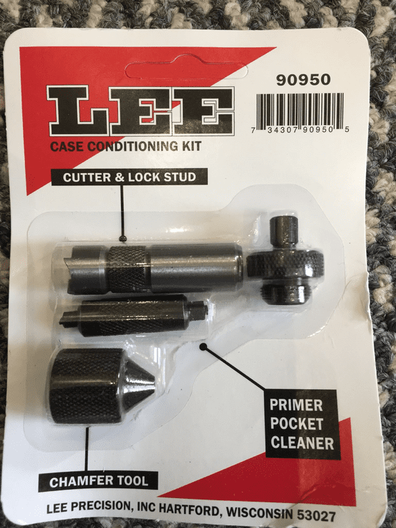 Lee case conditioning kit cutter and lock stud - chamfer tool primer pocket