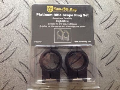 Nikko Platinum High Weaver/Picatinny 30mm Rifle Scope Mounts Rings