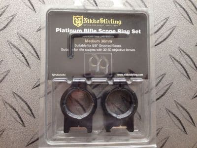 Nikko Platinum Medium Weaver/Picatinny 30mm Rifle Scope Mounts Rings