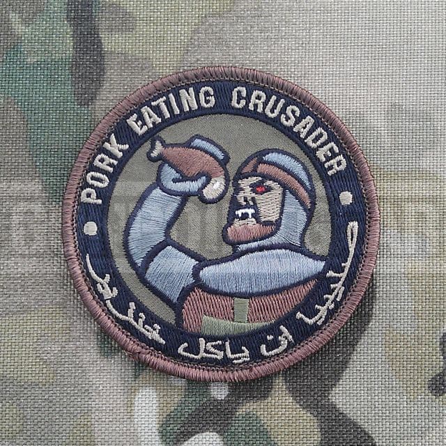 MilSpec Monkey Velcro Morale Patch Pork Eating Crusader