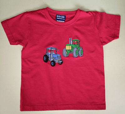 2 tractor tshirt red