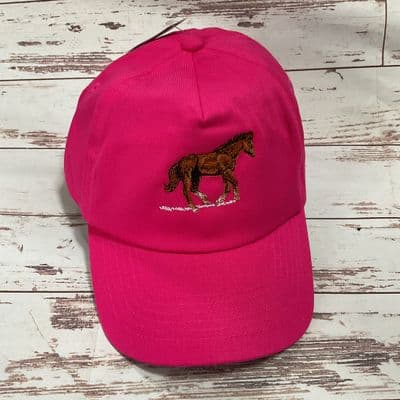 Cerise pink horse cap