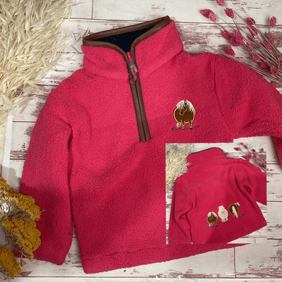 Child’s Pony Sherpa fleece  cerise pink