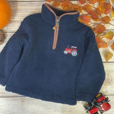 Child’s Tractor  Sherpa fleece Navy