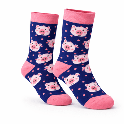 Children’s Pig Socks Navy