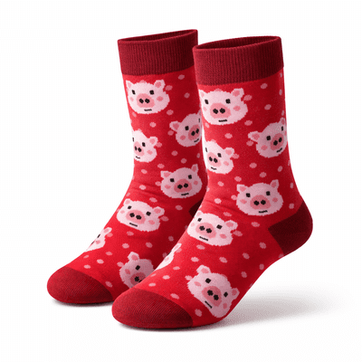 Children’s Pig Socks Red