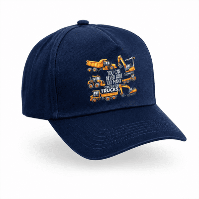 Construction trucks digger baseball cap navy