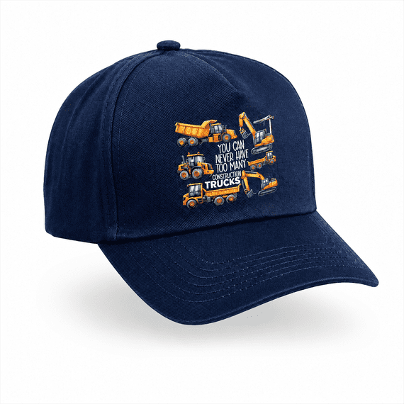 Construction trucks digger baseball cap navy