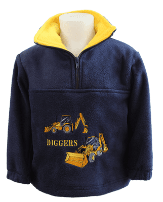 Digger pair kids fleece