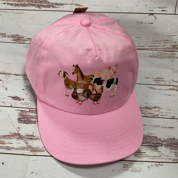 Farm animal baseball cap pink