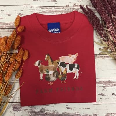 Farm T-shirt in cherry red