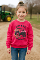 Girl Tractor sweatshirt “Just a girl who loves tractors “